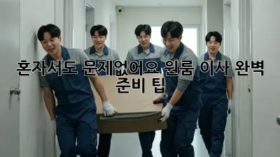 혼자서도 문제없어요! 원룸 이사 완벽 준비 팁