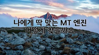 나에게 딱 맞는 MT 엔진, 어떻게 찾을까요?